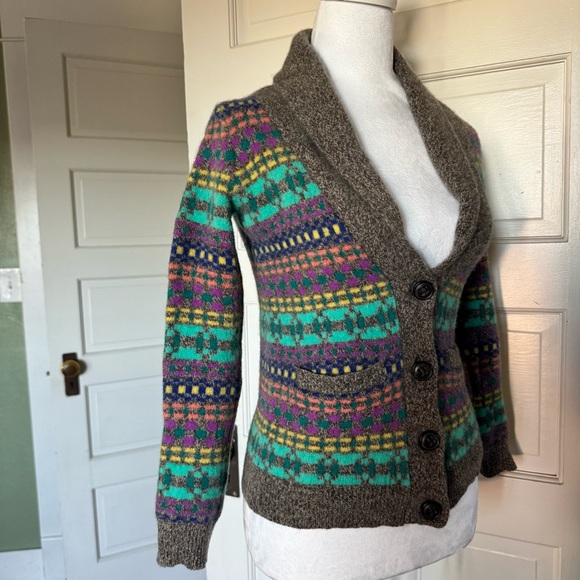 Madewell Wallace Colorful Shawl Collar Cardigan Merino Wool XS - Picture 5 of 13